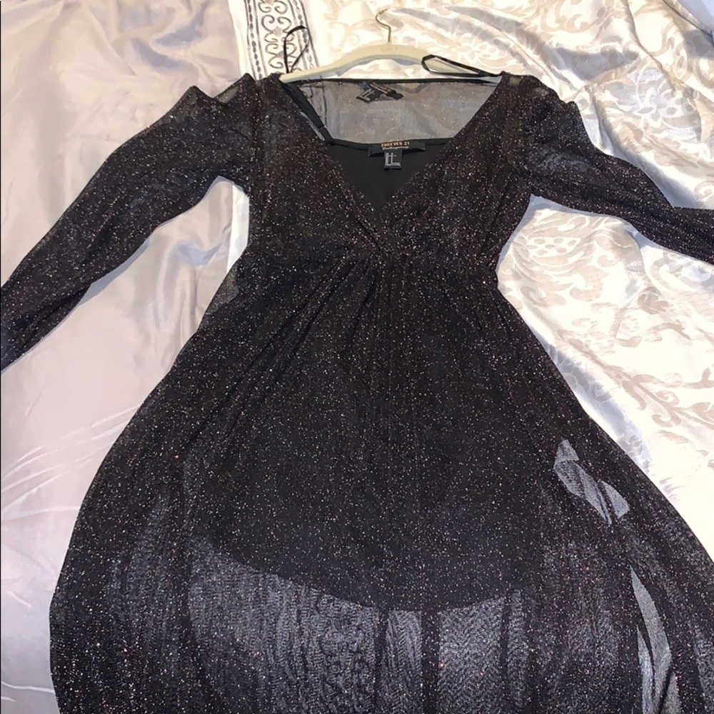 Long Black Sparkly Dress (Forever 21)
